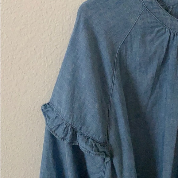 Denim Peasant Top - Picture 2 of 3
